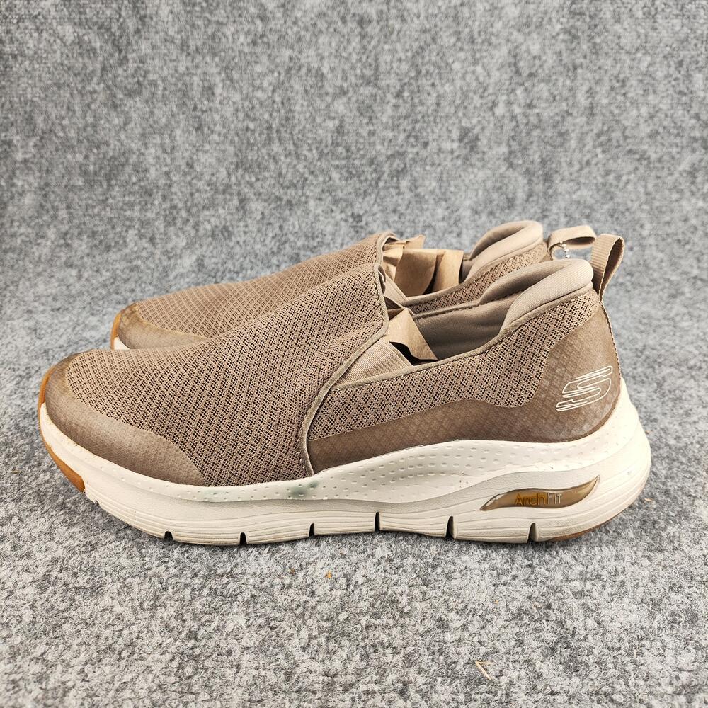 Skechers Arch Fit Shoes Mens Size 9 Brown Slip On Walking Sneakers 232043